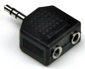 Invotone AD170 - переходник джек стерео 3,5мм <-> 2 х джек 3,5мм (гнездо), корпус пластик