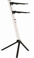 QUIK LOK SL911WH двухуровневая наклонная стойка для клавишных ш. 30 см, в. 66-109 см, нагрузка до 20 кг, белый. С чехлом.