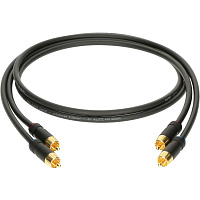 KLOTZ AL-RR0060 KLOTZ AL-RR0060 аудиокабель, металлические разъемы 2RCAx2RCA с позолоченными контактами, чёрный, 60 см